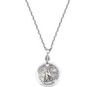 XANAYXWJ Pendant S925 Sterling Silver Morgan Coin Pendant Fashion Cool Dollar Necklace Large Vintage Playing Silver Coin Bouncing Man