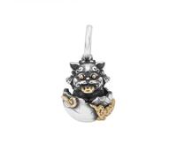 XANAYXWJ Pendant S925 Sterling Silver Nacai Brave Beast Egg Pendant Personality Thai Silver Men and Women Necklace Pendant Break the Slump