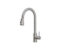 XANAYXWJ Pull-Out Faucet Kitchen Faucets Brushed Pull Out Kitchen Sink Water Tap Deck Mounted Mixer Stream Sprayer Head Hot Cold Taps Easy to Install(Brushed)