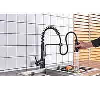 XANAYXWJ Pull Out Kitchen Sink Faucet Deck Mounted Spring Swive Spout Kitchen Washing Taps with Handsprayer Bracket Hot Cold Faucet