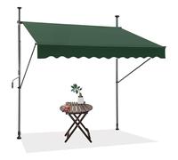 XANAYXWJ Retractable Manual Awning Canopy No Drilling Aluminum Frame Sun Shade Sail Green 150cm/59in - Outdoor Patio Protection Easy Installation Versatile Shade Solution