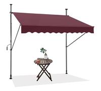 XANAYXWJ Retractable Manual Awning Canopy No Drilling Aluminum Frame Sun Shade Sail Green 150cm/59in - Outdoor Patio Protection Easy Installation Versatile Shade Solution