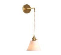 XANAYXWJ Retro Japanese Brass Mirror Front Wall Lamp - Bedroom Bedside Ceramic Lampshade Home Led Wall Sconce Light Lighting Fixture, chandeliers