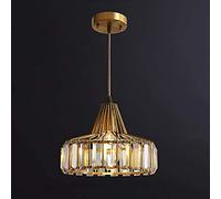 XANAYXWJ Retro K9 Crystal Chandelier Round Pendant Light,E26 Bronze Finish Flush Mount Ceiling Light Indoor Decor Hanging Lamp for Bedroom Hallway Dining Room,Bronze,25Cm