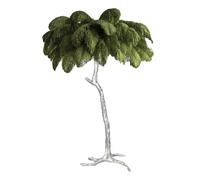 XANAYXWJ ry Dimmable Ostrich Feather Floor Lamp for Romantic Bedroom Decor - Silver Resin Body E14 LED 3 Colors Foot Dark Green 120x80cm