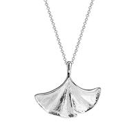 XANAYXWJ S925 Silver Ethnic Style Antique Style Ginkgo Leaf Necklace Pendant Female Lady Style Retro Temperament Clavicle ChainGinkgo