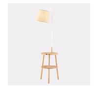 XANAYXWJ Standing Lamps Arc Floor Lamp with Table, Wood Base with Tray, Curved Tall Shelf Standing for Offices, Cafes, Living Rooms, Bedrooms Decorate(Natural)