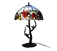 XANAYXWJ Style Table Lamp, Flower Stained Glass Shade Bedside Table Lamp Handmade E27 H:22.8Inch for Dining Room Living Room Bedroom,15.7 * 22.8Inch