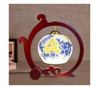 XANAYXWJ Table Lamp Chinese Style Table Lamp，Decal Ceramics Bamboo Wood Decor Desk Light，E27 Button ，Living Room Sofa Bedroom Study Hotel 2.