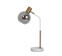 XANAYXWJ Table Lamp Creative Nordic Table Lamp，Smoke Gray Glass Metal Marble Desk Light，E27×1 Button ，Living Room Sofa Bedroom Study Hotel 2,B