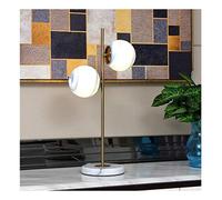 XANAYXWJ Table Lamp Creative Planet Table Lamp，Metal Marble Glass Desk Light，E14×2 Button ，Living Room Sofa Bedroom Study Hotel 2,Dimmer