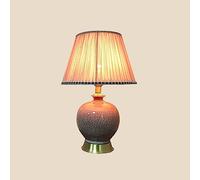 XANAYXWJ Touch Bedside Lamps for Living roomEuropean -Style Retro Lamp Villa All -Bronze Ceramic Table Lamp(Color:A,Size:Button)