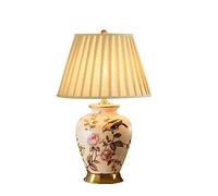 XANAYXWJ Touch Bedside Lamps for Living roomEuropean -Style Retro Lamp Villa All -Bronze Ceramic Table Lamp(Color:A,Size:Button)