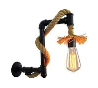 XANAYXWJ Vintage Wall Light Retro Wall Lamp Industrial Water Pipe Wall Mounted Lights Decor E27 Lamp Holder Metal Iron Art Hemp Rope Wall Sconce Corridor Aisle Lights