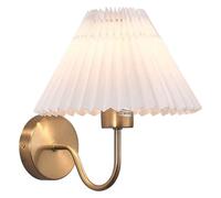 XANAYXWJ Wall Lamp French Rustic Retro Pleated Fabric Shade Bedside Wall Light Antique Brass Finish E27 Wall Mount Sconce Fixture Lighting Fixture LED Wall Lighting