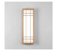 XANAYXWJ Wall Lamp Wooden Rectangular Wall Light, Japanese Style Log with White Acrylic Lampshade, Corridor Lighting Wall Sconce, Retro Industrial Wall Lights for Living Room (Color : White Light,