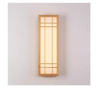 XANAYXWJ Wall Lamp Wooden Rectangular Wall Light, Japanese Style Log with White Acrylic Lampshade, Corridor Lighting Wall Sconce, Retro Industrial Wall Lights for Living Room (Color : White Light,