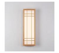 XANAYXWJ Wall Lamp Wooden Rectangular Wall Light, Japanese Style Log with White Acrylic Lampshade, Corridor Lighting Wall Sconce, Retro Industrial Wall Lights for Living Room (Color : White Light,