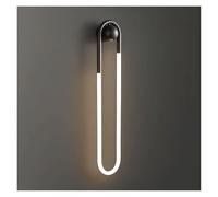 XANAYXWJ Wall Lamps Sconces Annulus Brass Wall Light Copper Long Ring Wall Lamp with Acrylic Lampshade LED Wall Sconce Black Wall Lights for Stairwell Bedside Decorative Lighting Wall