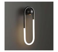 XANAYXWJ Wall Lamps Sconces Annulus Brass Wall Light Copper Long Ring Wall Lamp with Acrylic Lampshade LED Wall Sconce Black Wall Lights for Stairwell Bedside Decorative Lighting Wall