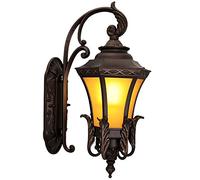 XANAYXWJ Wall Lamps Sconces Outdoor Wall Light Outdoor Waterproof Courtyard Gate Wall Lamp Villa Garden Doorpost Lamp Balcony Lanterns Sconce Indoor and Outdoor -Medium-Bronze(Noir,Small)