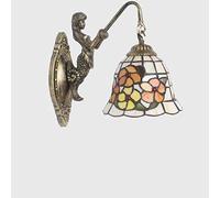 XANAYXWJ Wall Lamps Sconces Retro/Wall Wall Light/Wall Lamp in 7 Inch Colored Glass, Bronze Arm, for Reflective Mirrors in The Living Room and The Bedroom