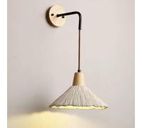 XANAYXWJ Wall Lamps Sconces Retro Wood Wall Sconce Vintage Cement Rustic Concrete Solid Wood Hanging Wire Decor Lighting Sconces for Hallway Living(I)