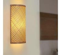 XANAYXWJ Wall Lamps Sconces Rustic Farmhouse Wall Mount Light Boho Wicker Rattan Bamboo Wall Sconce Hallway Light Wall Bedside