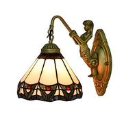XANAYXWJ Wall Lamps Sconces Wall Light 1 Light, Style Wall Lantern, Industrial Wall lamp with Stained Glass, Vintage Style Wall Mounted for Dresser Library Room Living Room-at(Vs)