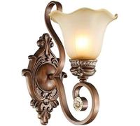 XANAYXWJ Wall Light Style Wall Lamp LED Wall Lights Creative Resin Flower Pattern Country Wrought Iron Bedside Mirror Front Corridor European Style Living Room Wall Sconce Home Decor Lamp