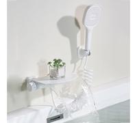 XANAYXWJ Wall Mounted Bath Shower Mixer Tap Waterfall White 3 Modes Hot and Cold Wall Mounted Bath Shower Mixer Tap White