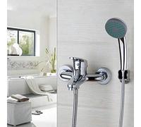 XANAYXWJ WallMounted Chrome Bathtub Faucet with HandhelShower Shower Seats Brass Mixer Tap Set for Bathroom Easy Installation anStylish.