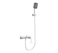 XANAYXWJ Waterfall Bath Mixer Taps with Shower Single Handle Hot and Cold Wall Mounted Bath Shower Mixer Tap with Shower Head White