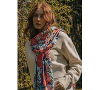 Xander Kostroma All Over Hand Painted Poppy Floral Viscose Scarf Red