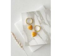 Xander Kostroma Yellow Jade Heart Hoop Earrings Gold