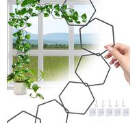 XANGNIER 18 Pcs Customizable Chain Trellis for Climbing Plants, Indoor & Outdoor, Black, Hexagonal, Stainless Steel, Matte Black Finish