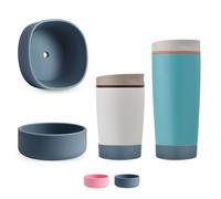 XANGNIER 2PCS Silicone Boot Protector for Owala Smooth Sip Slider Coffee Tumbler 12oz& 20oz,Bottom Cover for Owala Accessories,Enhances Stability & Prevents Scratches,Blue