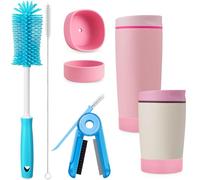 XANGNIER 5 Pcs Water Bottle Cleaner Brush Set for Owala Smooth Sip Slider Coffee Tumbler 12oz& 20oz,Silicone Boot Protector,Multifunctional Bottle Brush and Straw Cleaner Brush