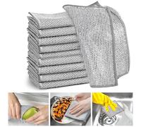 XANGNIER 8 Pcs Multipurpose Wire Dishwashing Rags for Wet and Dry,New Upgrade Non Scratch Wire Cloth,Steel Wool Cleaning Cloths,Multi Purpose Metal Mesh Miracle Cleaning Cloths for Kitchen,Dishes,Sink