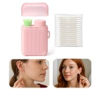 XANGNIER Ear Piercing Cleaner,Ear Piercing Cleaning Kit,Earring Hole Piercing Aftercare Cleaning Tool Set with 240pcs Disposable Ear Piercing Cleaner Floss,50pcs Cotton Swabs for Girls Women Men,Pink