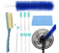 XANGNIER Fan Cleaning Brush Tools Set,10 Pcs Fan Cleaner for Stand up Fan/Desk/Window Exhaust/Box/Oscillating/Standing/Floor/Clip on/Wall/Table/Wall Mount/Pedesta Fan,Bendable Cobweb Duster Remover