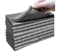 XANGNIER Thickened Magic Cleaning Cloth,8 Pcs Lint Free Cloth,Reusable Microfiber Cleaning Rag for Windows,Mirror,Glass,Car,Gray