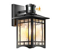 XANGQAN Dusk to Dawn Motion Sensor Light, Outdoor Light Fixture, Black Wall Sconce Lighting, Front Porch Light, Exterior Lights for House Patio, Outside Door Lights, Wall Mount Anti-Rust Lantern