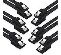XANHAM 6-Pack 18 Inch SATA Cable, SATA III Cable 6Gbps Straight 180-180 Degree for SATA HDD, SSD, CD Driver, CD Writer, Black