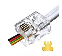 XANHAM RJ11 6P4C Pass Through Connectors(100 Pieces Pack) Telephone Line Cable Wire Male Plug, AV00503