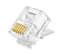 XANHAM RJ12 6P6C Connectors(25 Pieces Pack) 6 Pin Telephone Line Cable Wire Male Plug, AV00303