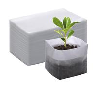 XANHOY Biodegradables Nursery Bag Germination Seeding Bags Garden Planting Growing Planter Pots Indoor Fabric Grow Bags 100pcs Gardening Supplies