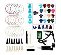 XANHOY Guitar Accessories Guitar Tools Set with Guitar Strings, Bridge Pins, Tuner, Capo, Picks, Fingertip Protectors