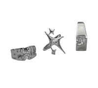XANHOY Pack of 3 Open Rings Hand Jewelry Fashion Rings Star Shape Alloy Texture Suitable for Fashion Enthusiasts Present