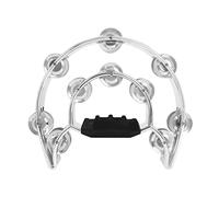 XANHOY Percussion Traditional Tambourine,Handheld Half-Moon Shape Tambourine with Synthetic Frame Double Row Alloy